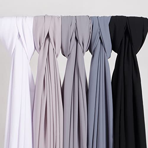 Febfim 4 PCS Muslim Women Soft Premium Solid Chiffon Hijab Scarves Shawl Long Scarf Wrap Scarves with Gift Box - color: Gold