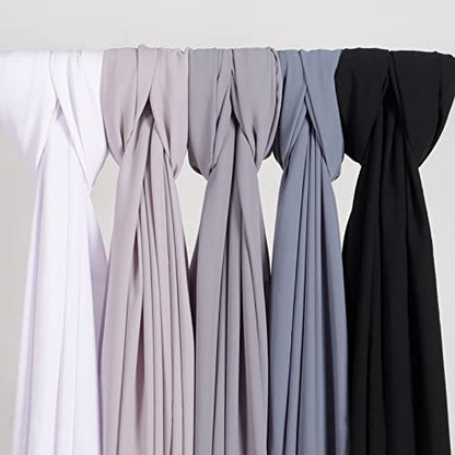 Febfim 4 PCS Muslim Women Soft Premium Solid Chiffon Hijab Scarves Shawl Long Scarf Wrap Scarves with Gift Box - color: Gold