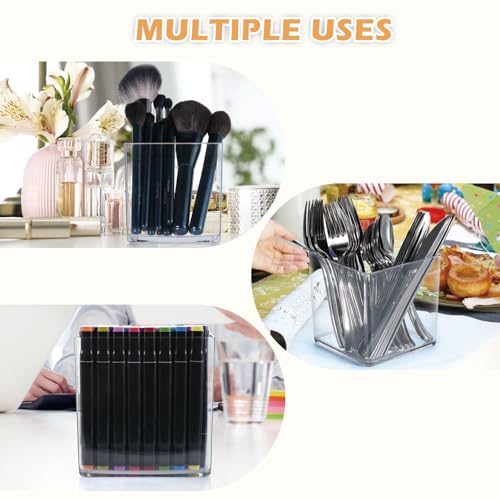 Acrylic Cube Vases Set of 3, Clear Square Vases, Shatterproof Flower Vase Decorative Centerpiece for Home, Wedding, 4”+5”+6”