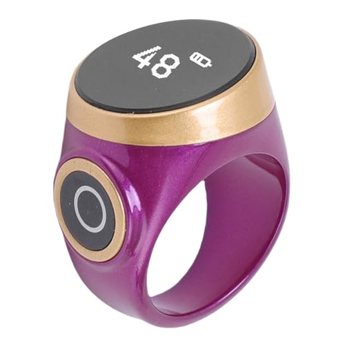 Smart Counter, Digital LCD Screen Rechargeable Electronic Tally for Muslim Islamic Prayer Work Sports, Finger Counter Touch Control - color: Purple