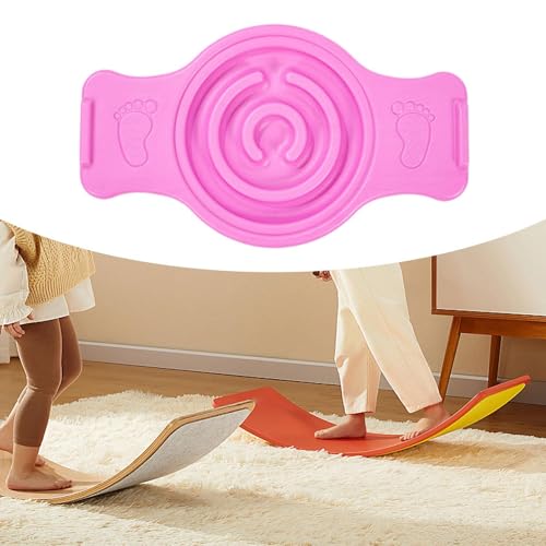 Menolana Balance Board Labyrinth disks Sensory Training Anti Slip Pedals Utility Wobble Stability Board Strength Skiing Kids - color: Pink