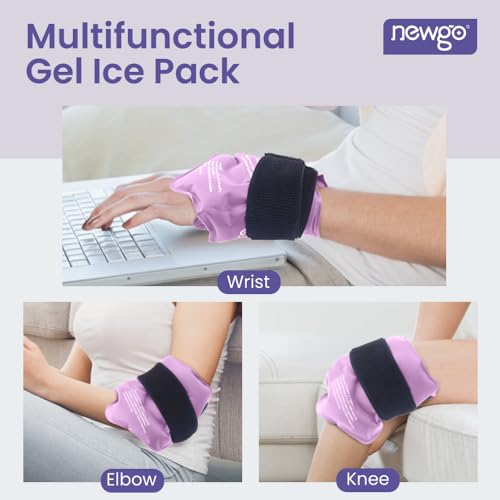 NEWGO Ankle Ice Pack Wrap for Sprained Relief, Ice Pack for Ankle Inuries Reusable, Cold Therapy for Ankles Swelling, Post Surgery Recovery - Purple - color: Purple-1pack
