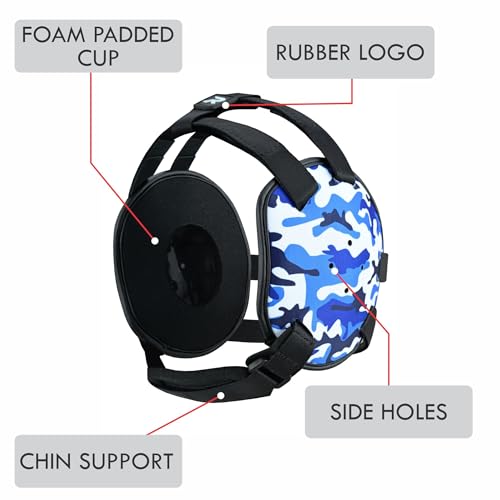 ROAR-INT Kid's Ear Guard BJJ Grappling Head Guard Adjustable Wrestling Headgear For Boys and Girls Earguard MMA Jiu Jitsu (Blue-Camo) - color: Blue-camo
