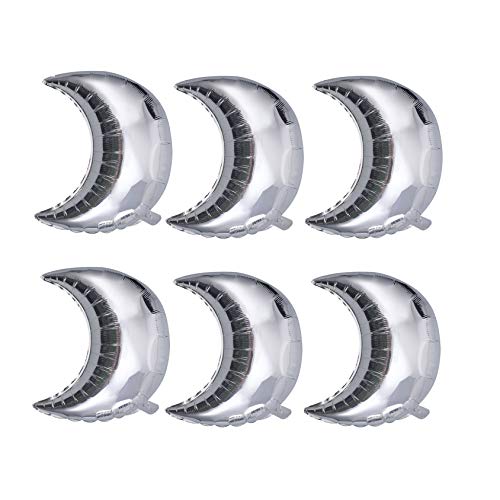 18 Inch Moon Foil Balloon Mylar Balloons for Baby Shower,Wedding,Party Decoration (12pcs,Silver)