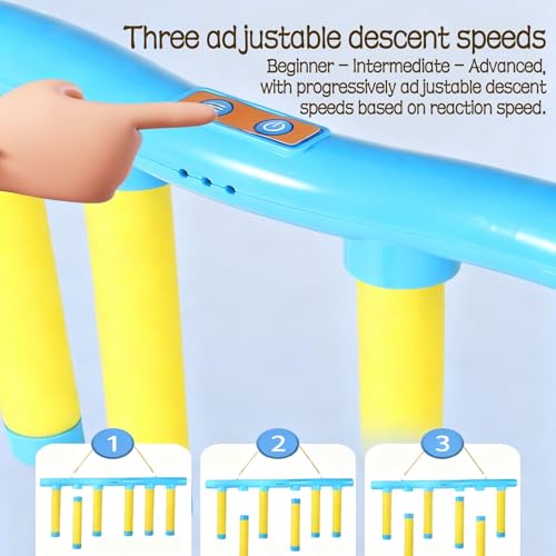 Reflective Drop Stick Challenge Game: 2026 Smart Light Reaction Trainer, 3-Speed Modes, Hand-Eye Coordination & Reflex Game for All Ages(Pink Remote Control Octopus)