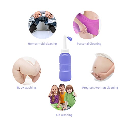 YumSur Portable Bidet Sprayer for Personal Hygiene, Pregnant Women Cleansing, Postpartum Clean, Handheld Travel Bidet with 450ML Water Capacity and Angled Nozzle Spray - style: Angled Nozzle Spray