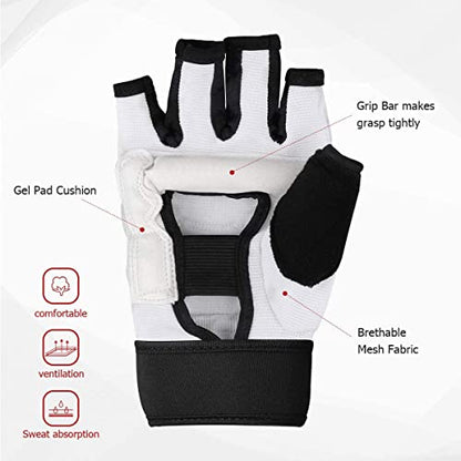 Punch Bag Training Gloves, LangRay MMA Grappling Gloves for Sparring Martial Arts Boxing Training for Adults and Kids - size: X-Small, style: Taekwondo White