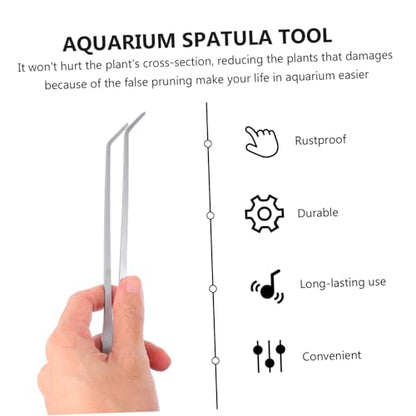 WOONEKY 1set Aquatic Plants Maintenance Tool Includes Scissors and Spatula for Fish Tank Cleaning Ergonomic Design for Precision Plant Trimming Resistant