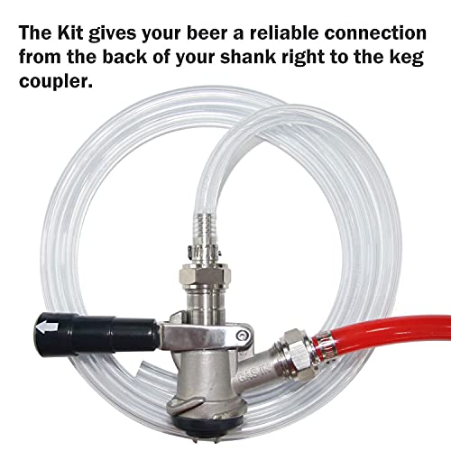 Kegerator Kit,5 Feet-Clear Vinyl Tubing Hose Stainless Steel Barb Fitting | LitKiwi Draft Beer Line with Connectors,5/16"ID 7/16"for Beer Tap Tower Keg Homebrewing - size: 5 Feet Tube & Fitting
