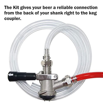 Kegerator Kit,5 Feet-Clear Vinyl Tubing Hose Stainless Steel Barb Fitting | LitKiwi Draft Beer Line with Connectors,5/16"ID 7/16"for Beer Tap Tower Keg Homebrewing - size: 5 Feet Tube & Fitting
