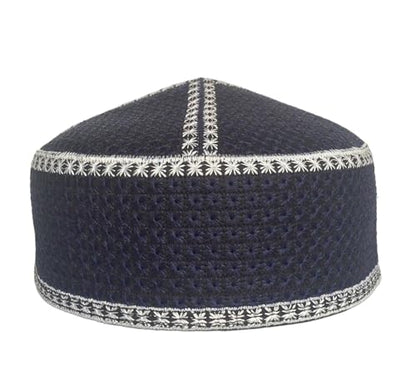 Men's Unisex Muslim Men Prayer Cap Ramadaan Cap Eid Cap Handmade Kufis Namaz Hat Beanie - color: Blue, size: Large
