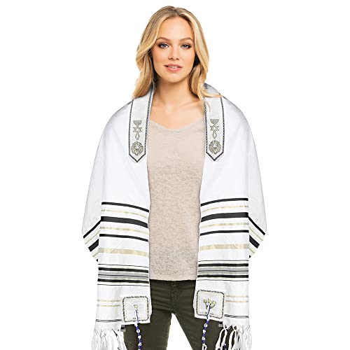 HalleluYAH Messianic Tallit Prayer Shawl 72"x 22" with Bag For Men & Women - color: Royal Black