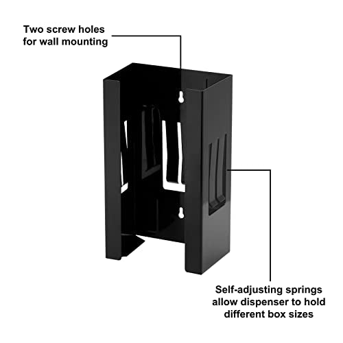 CASOMAN Magnetic Glove Dispenser - 8LBS Capacity, Wall Mount Magnet, Black Dispenser Box - color: Black