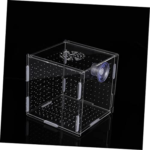 LIOOBO Modern Fish Tank Isolation Box Acrylic Fish Breeding Tank for Betta Guppy Suction Cups and Divider