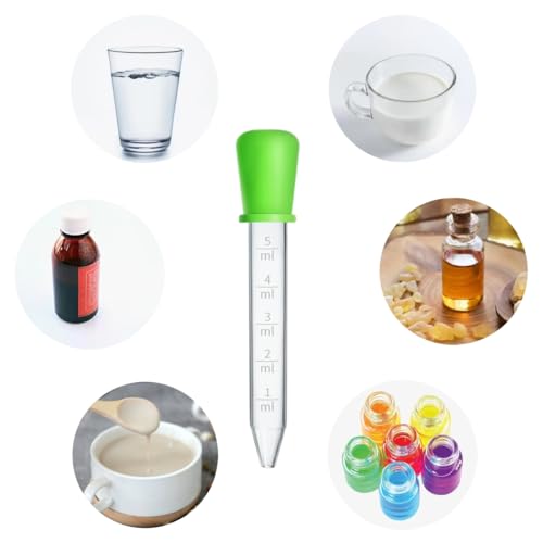 Liquid Droppers, 30 Pcs 5ml Medicine Droppers for Kids, Silicone Pipettes Dropper with 1 Clean Brush, Small Plastic Eye Dropper for Kids Medicine, Candy Mold, Gummy Bear, Gelatin, Oil, Crafts
