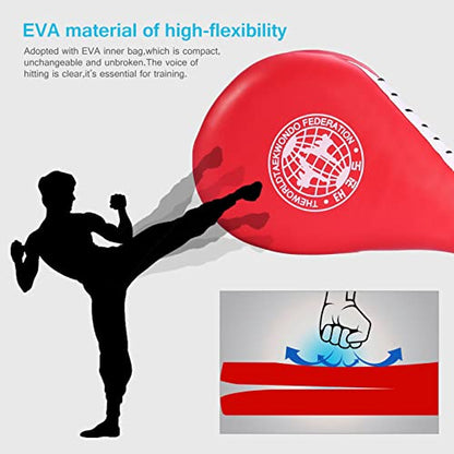 Taekwondo Kick Pad Karate Target Tae Kwon Do Double Sides Kickboxing Training Target 39cm x 19.5cm x 5cm with Wrist Strap for High and Low Kicks Martial Arts Practice