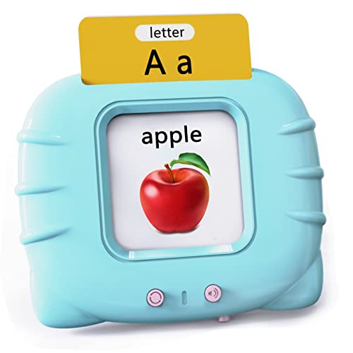 Lapare Audible Learning Toy with Music for Toddler Age 1 2 3 4 5, 520 Sight Words Flash Cards Kindergarten Toy for Boys to Learn Alphabet Number Color Shapes and More - color: Cyan, size: 520 Sight Words English