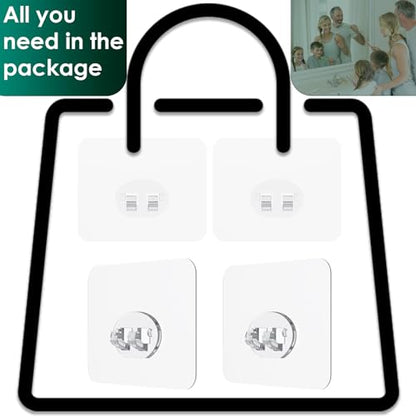 Shower Caddy Adhesive Replacement Stickers Sticker Shelf Basket Strips Suction Hooks Large Strong Hook (Transparent - 4 Packs) - color: Transparent 1 Hook