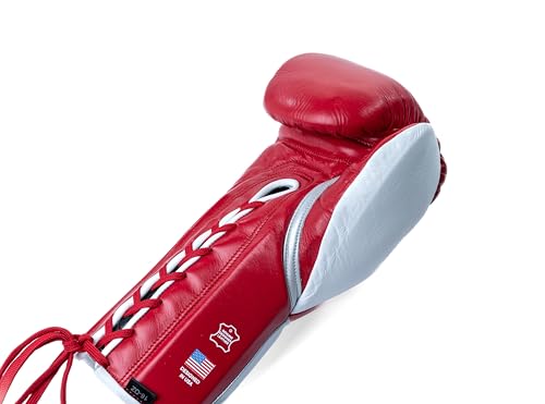 HIT N MOVE Süvari Horsehair Boxing Gloves Hook and Loop, Lace-Up Boxing Gloves Men, Boxing Equipment, MMA Gloves Men, UFC Gloves Horsehair and 100% Cow Leather - size: 12 Oz, style: Lace-up Red/White
