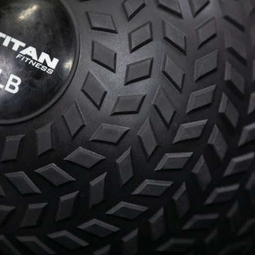 Titan Fitness Rubber Tread Slam Ball, Dead Bounce, Weight Workout - Throw, Catch, Slam, Twist - style: 70 lb