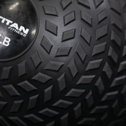 Titan Fitness Rubber Tread Slam Ball, Dead Bounce, Weight Workout - Throw, Catch, Slam, Twist - style: 70 lb