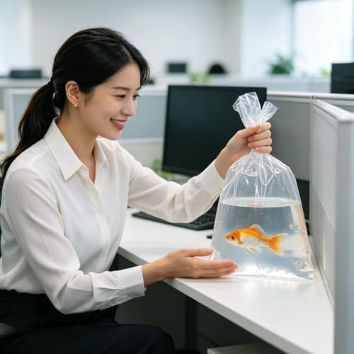 50pcs Clear Plastic Packaging Bags for Ornamental Fish Transparent Poly Bags for Secure Shipping and Storage and Leak-resistant for Aquarium and Pet Supplies