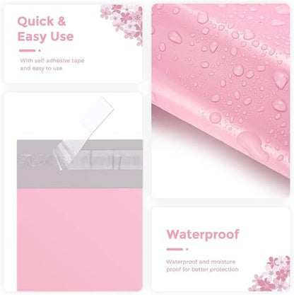 Metronic Poly Mailers 12x15.5 1000 Pack, Strong Adhesive Shipping Envelopes for Clothing, Medium Bulk Shipping Bags for Small Businesses, Mailers Poly Bags, Packages Bags Light Pink - size: 12x15.5 1000PC