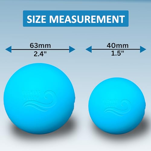 Dual-Sized Massage Ball Set – Premium Lacrosse Ball for Myofascial Release, Yoga Therapy & Trigger Point Massage Ball for Muscle Knots and Deep Tissue Pressure – Light Blue