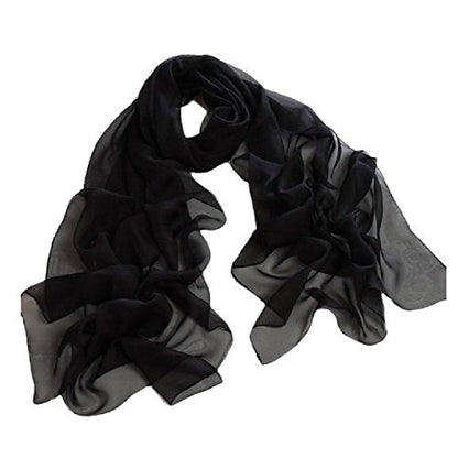 Tapp Collections™ Fashionable Soft Chiffon Scarf - color: Solid / Black