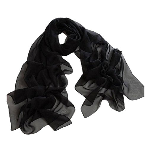 Tapp Collections™ Fashionable Soft Chiffon Scarf - color: Solid / Black