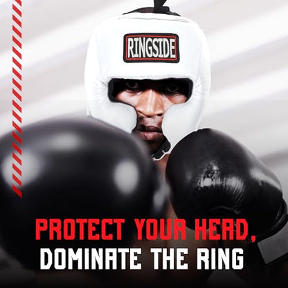 Ringside Competition Boxing Muay Thai MMA Sparring Head Protection Headgear with Cheeks - color: Blue, size: X-Large