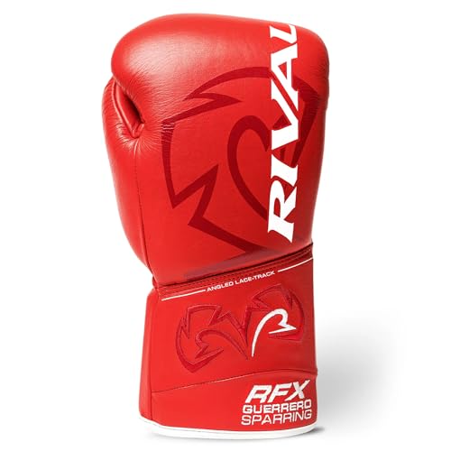 RIVAL Boxing RFX-Guerrero SF-H Lace-Up Sparring Gloves, Quilted Horsehair Padding, Laminated with a Low-Density Foam - color: Red, size: 20 oz.