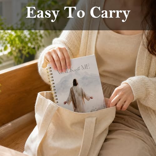 Jesus Flower Bible Notebook - Christian Gifts for Women, Inspirational Walks with Me Bible Verse Hardcover Jounal for Church Notting Scripture Study Stationery Supplies - color: Jesus Flower Walks With Me