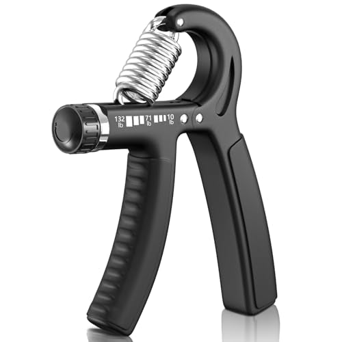 FitBeast Grip Strengthener 팔뚝 강화제, 근력 훈련 및 재활을 위한 조절 가능한 핸드 그립 강화제, 4.5-59.9kg(10-132파운드) 저항, 운동 선수 및 물리 치료에 이상적 (1개) - color: 블랙.