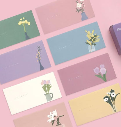 16 Pcs Money Envelopes Cash Envelopes, 8 Designs, 3.5 x 7 Inch (Floral A) - style: Floral A