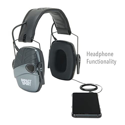 Howard Leight R02532 Impact Sport 22dB Gray Black Headband Small Ear Protection - color: Charcoal Gray, size: Youth/Adult Small