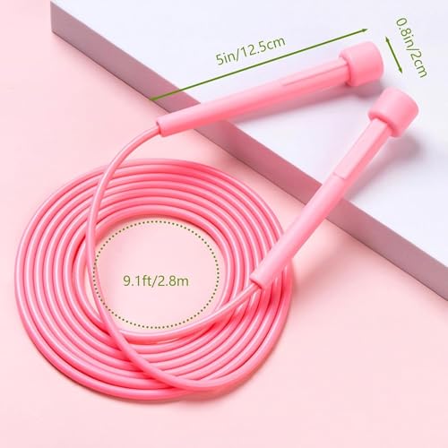 Adjustable Jump Rope for Fitness and Exercise – Skipping Rope for Cardio, Boxing, and Weight Loss – Speed Rope - color: Pink