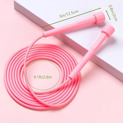Adjustable Jump Rope for Fitness and Exercise – Skipping Rope for Cardio, Boxing, and Weight Loss – Speed Rope - color: Pink