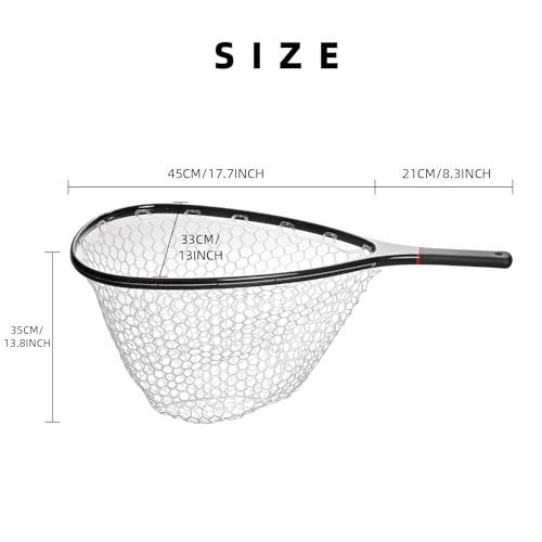 SF Fly Fishing Landing Net Soft Rubber Mesh Trout Net Catch and Release Net - style: Carbon Fiber Combo Medium