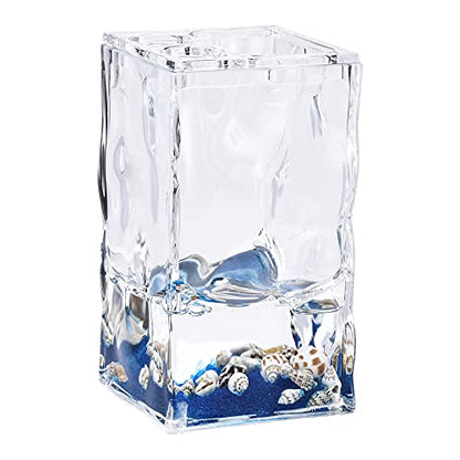 5 Piece Acrylic Liquid 3D Floating Motion Bathroom Vanity Accessory Set Shell - size: 5-piece, style: Shell