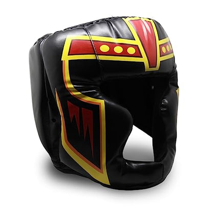 TRAINED Boxing Headgear Black S/L Use for MMA Training Kickboxing, Muay Thai, Sparring, Karate and Taekwondo Head Guard. - size: Large, style: Spartan
