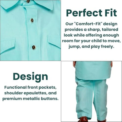 Pro-Ethic Style Developer Boys Cotton Pathani Kurta set for kids | Indian Traditional wear (S-216) - color: Firozi, size: 6-7 Years