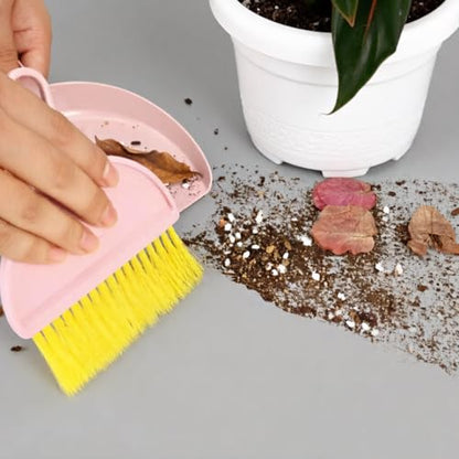 Small Broom and Dustpan Set,mini Broom and Dustpan Set,Kids Broom Set,for Home, Sofas, Kitchen countertops, Storage Shelves, bathrooms, and pet Areas Cleaning - color: Pink