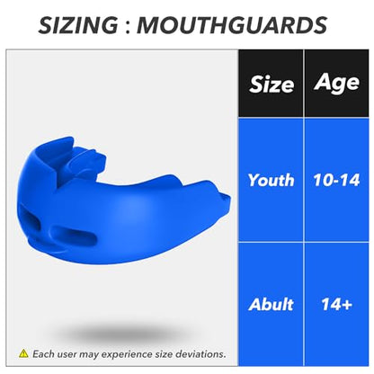 Mouth Guard Sports Youth Adult,Mouth Guard for Braces Soft,No Boiling - color: Dark Blue/Strapped