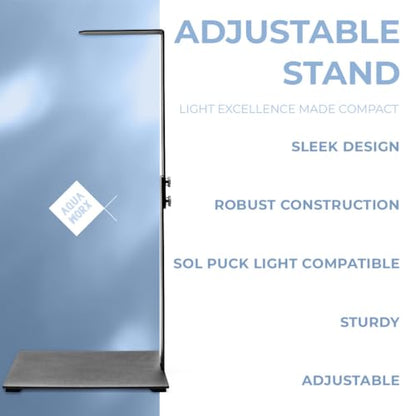 SOL Adjustable Light Stand - Nano Light Riser for Small Planted Aquariums - Heavy Duty Black - color: Black, size: Adjustable Stand