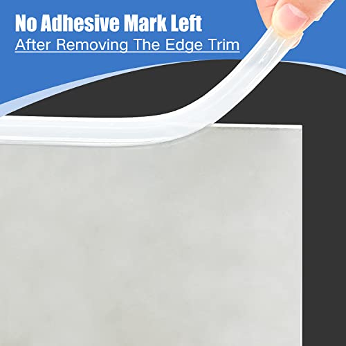 Clear Rubber Edge Trim, Self-Adhesive Transparent Edge Protector for Sheet Metal Parts, Car Doors, Flexible Silicone Rubber Material, Size 1/16"(1mm), Fit 0-3/32"(2mm), U Channel Edge Guard, 20Ft - size: 1/16"- Length 20'