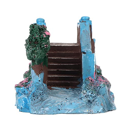 Fish Tank Arch Bridge Decor Resin Aquarium Ornament Simulation Brick Stone Design Miniature Landscape Hideout for Small Fish Shrimp 15cm