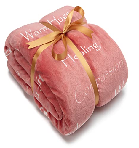 Chanasya Healing Warm Hugs Gift Throw Blanket - Sympathy Gift Breast Cancer Chemo Survivor Get Well Caring Gifts - Comfort Pink Gift Blanket for Love Support Women Grandma Friend - Rosetan - color: Rose Tan, size: Standard Throw