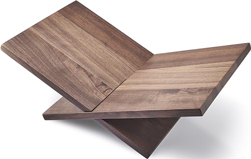 Honygebia Solid Wood Book Stands - Cross Frame Walnut Wooden Book Holder, Open Bookstand for Display and Reading, Suitable for Art, Bible, Cookbook, Easel, Magazine, Textbooks - color: Walnut