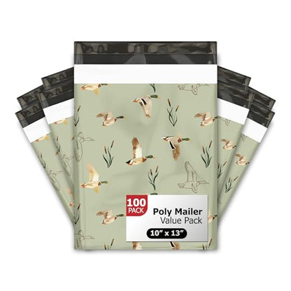 10x13 (100) Ducks Designer Poly Mailers Waterproof Self Sealing Tear Resistant Polymailers Shipping Envelopes Premium Printed Bags For Small Businesses - color: Ducks, size: 10x13